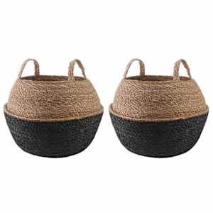 Lonček za rastline z ročaji 2 pcs Črna Ø 45 x 36 cm