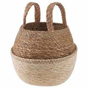 vidaXL K&auml;siga taimepott Valge &Oslash; 22 x 20 cm 100% Mererohi