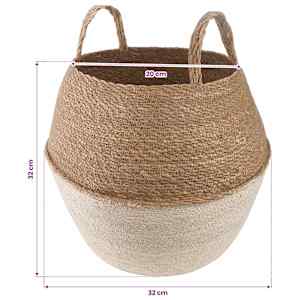 Květináč s úchyty 2 pcs Bílá Ø 32 x 32 cm 100% mořská tráva - obrázek 5
