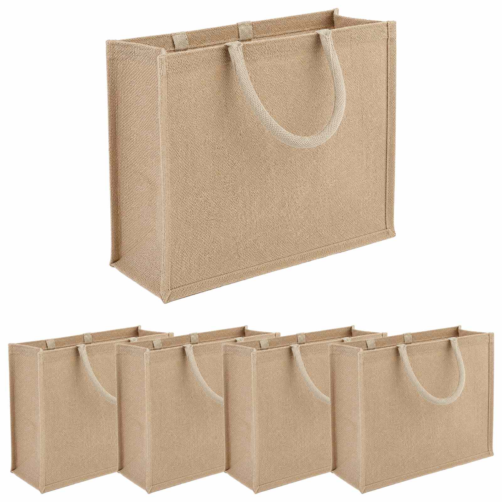 Jute-Handtaschen 5 pcs Natur 42 x 33 x 19 cm 100% Tossa-Jute – Ansicht 2
