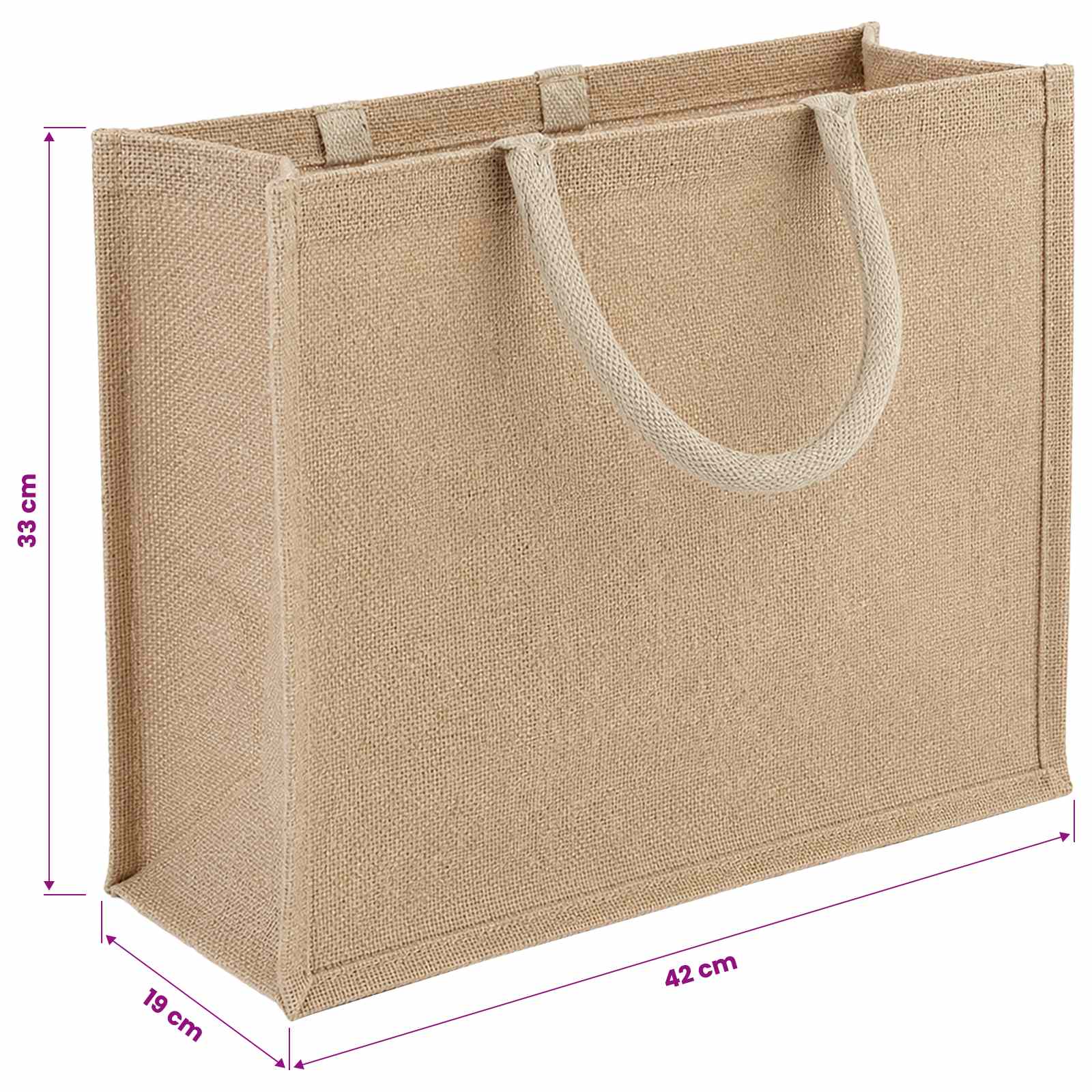 Jutene torbe 10 pcs Naravna 42 x 33 x 19 cm 100% Tossa juta - slika 5
