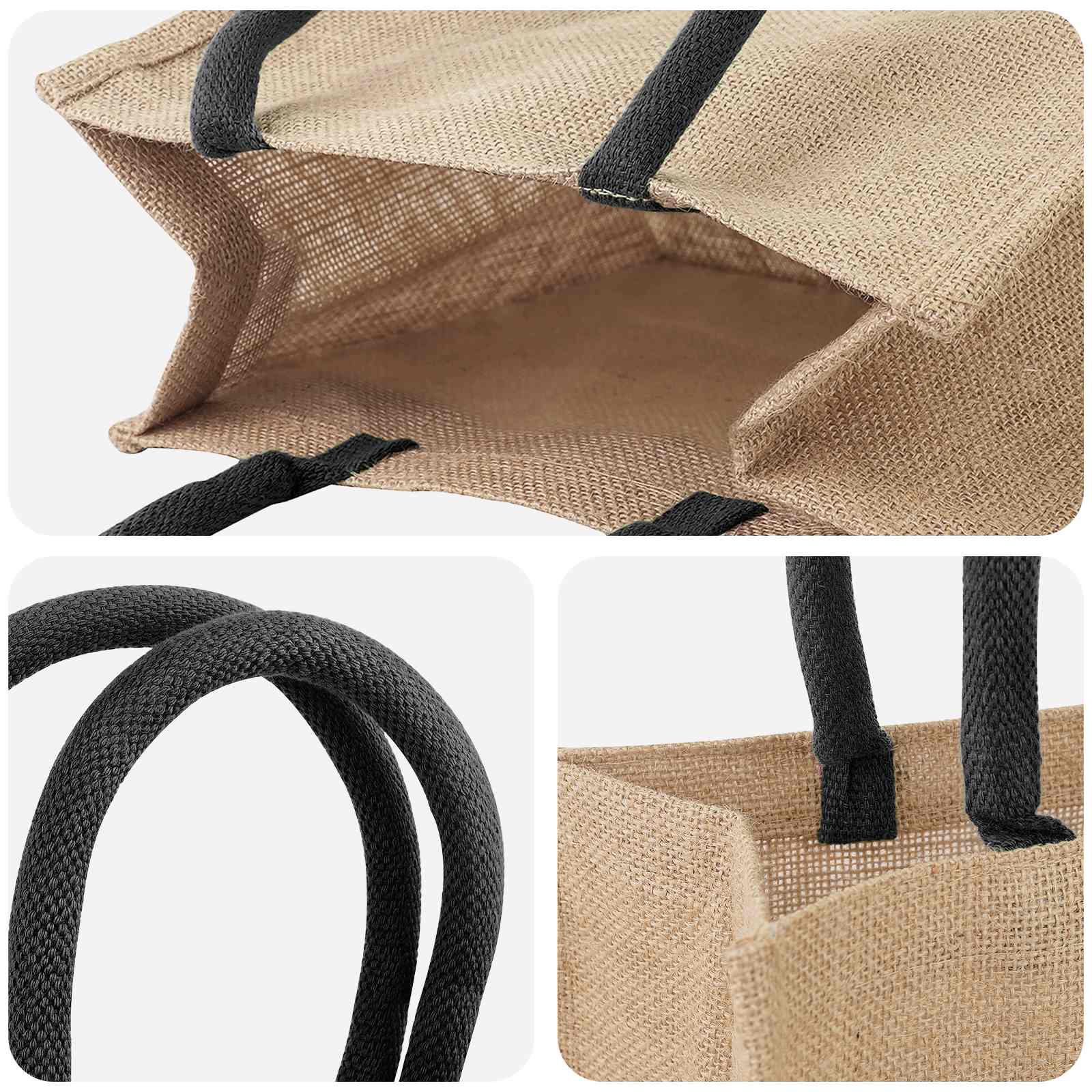 Jutene torbe 50 Naravna in črna 26 x 22 x 14 cm 100% Tossa juta - slika 3