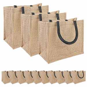 Jutene torbe 50 Naravna in črna 26 x 22 x 14 cm 100% Tossa juta