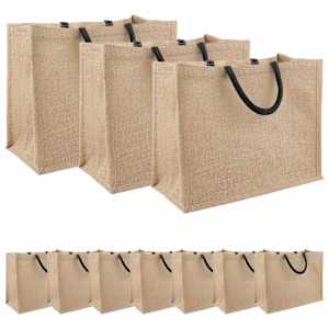 Jutene torbe 10 Naravna in črna 42 x 33 x 19 cm 100% Tossa juta