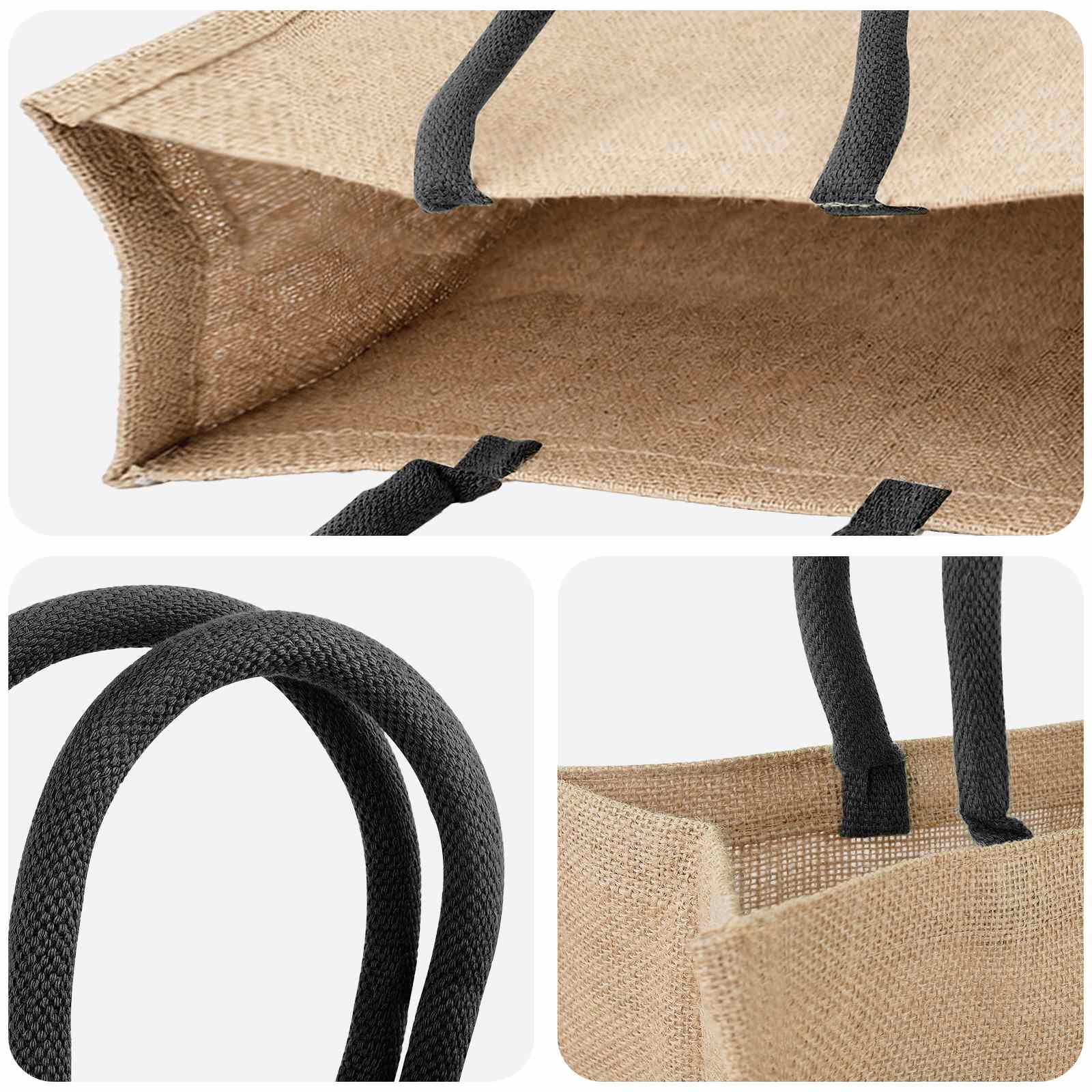 Jutene torbe 50 Naravna in črna 42 x 33 x 19 cm 100% Tossa juta - slika 3