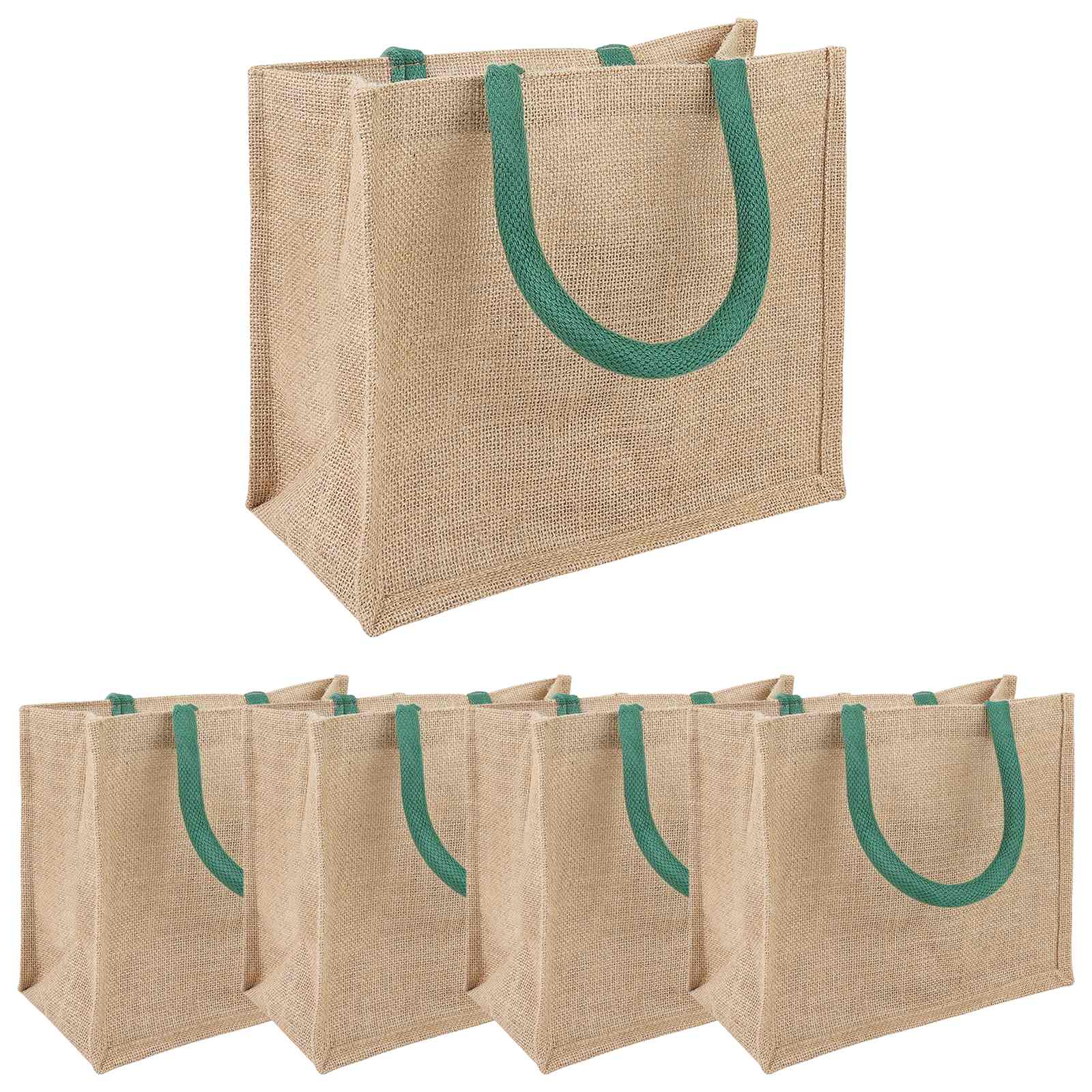 Jutene torbe 5 Naravna in zelena 26 x 22 x 14 cm