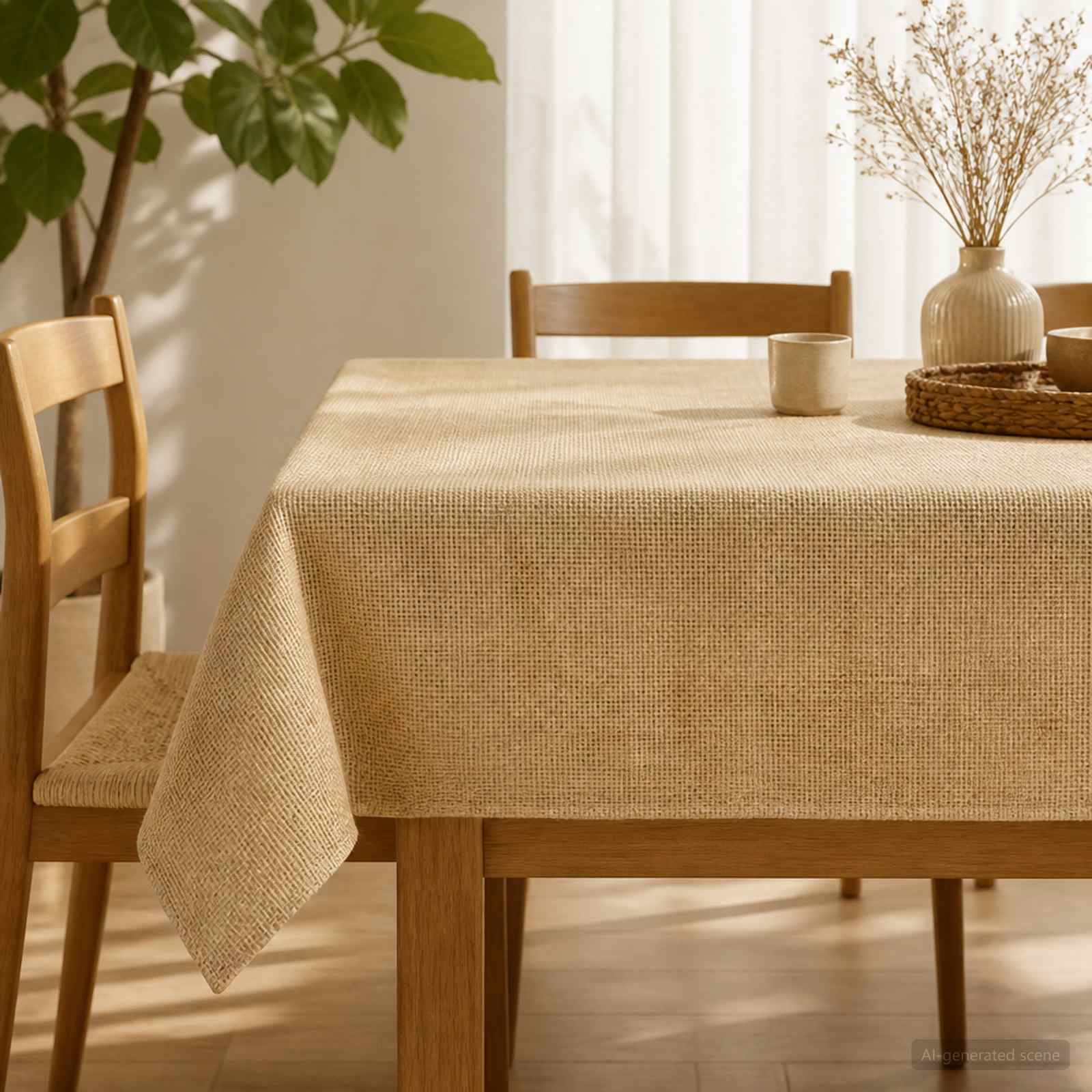Jute tafelkleed Naturel 160 x 270 cm 100% Tossa Jute image 1
