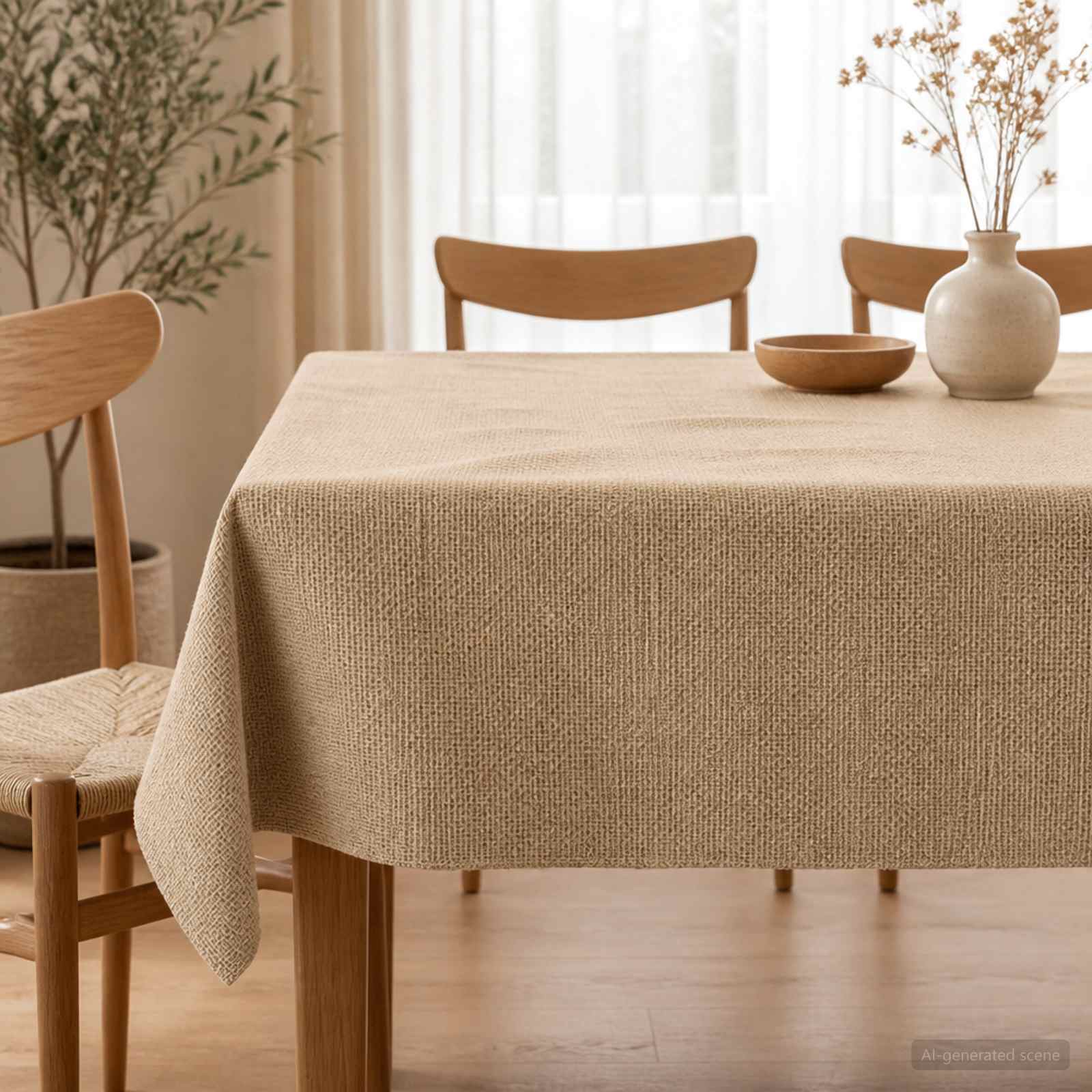 Jute tafelkleed Naturel Ø 300 cm 100% Tossa Jute