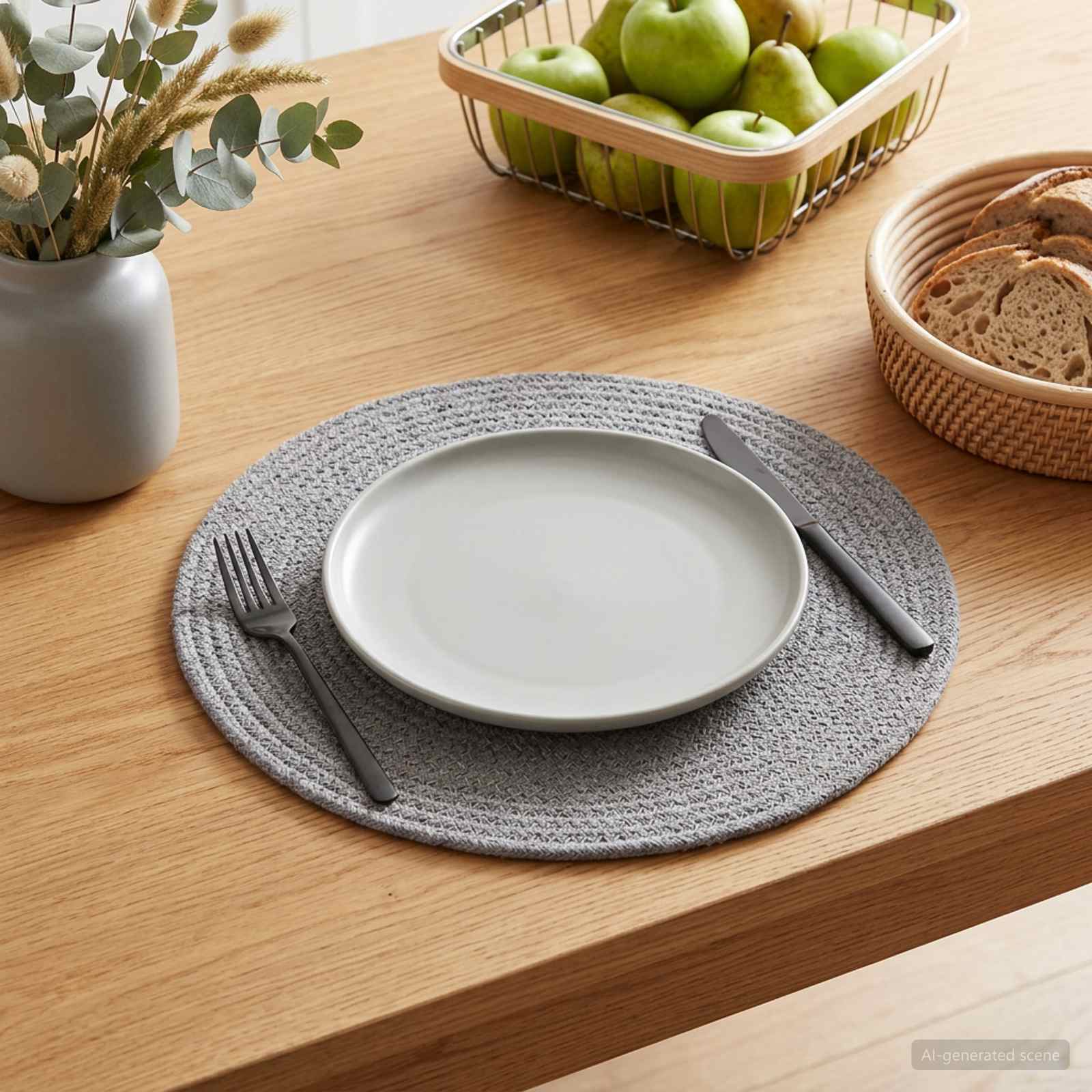 vidaXL Jute Placemats 12 st Grå 100% Tossa Jute