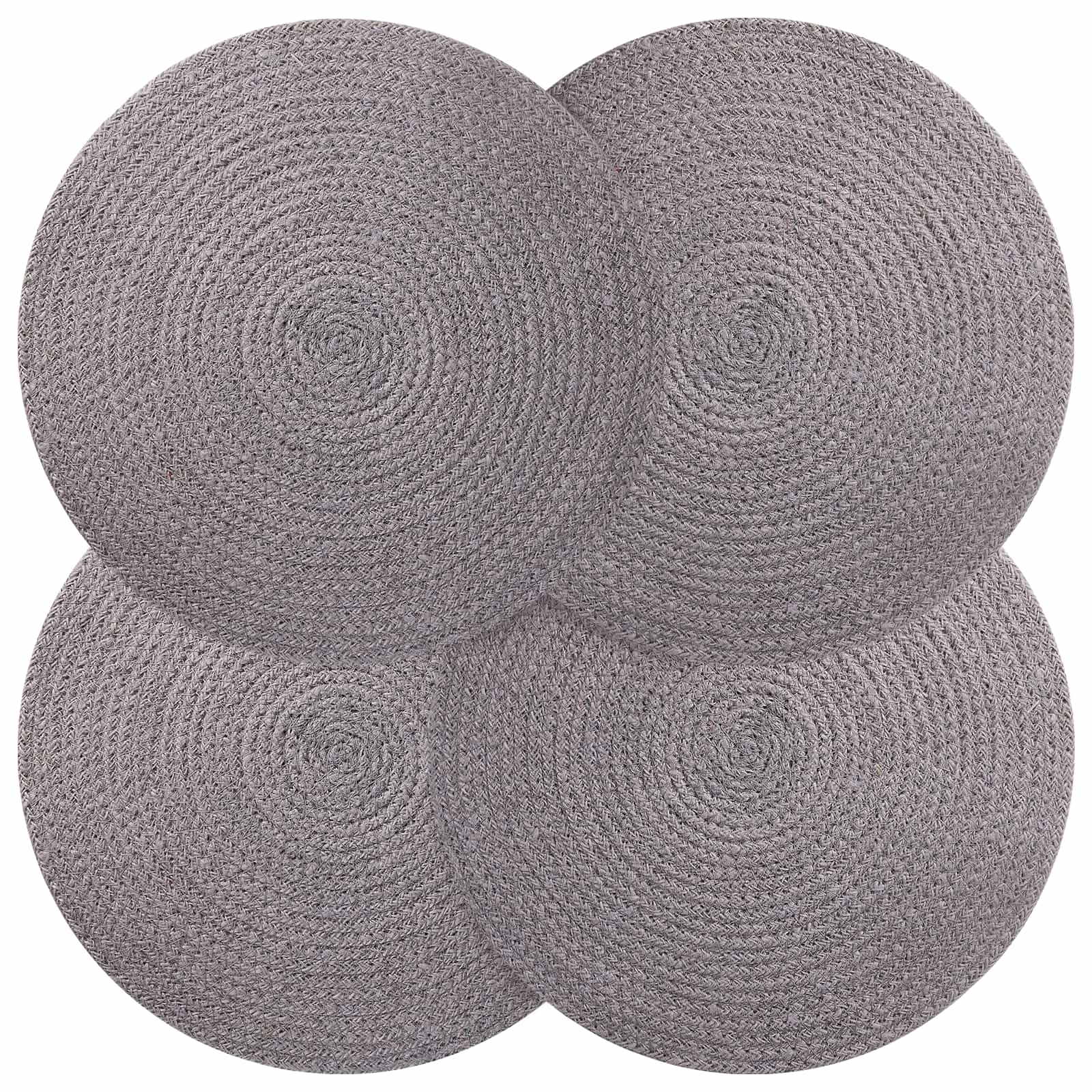 vidaXL Placemeti din iută 4 pcs Gri Ø 30 cm 100% iută Tossa