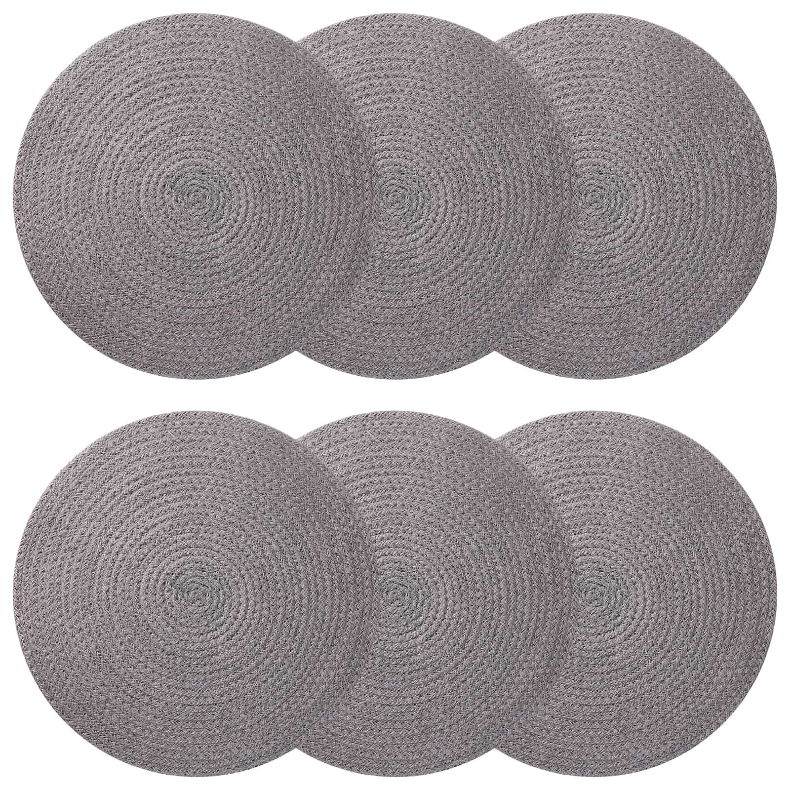 Jute placematten 6 pcs Grijs Ø 30 cm 100% Tossa Jute image 1