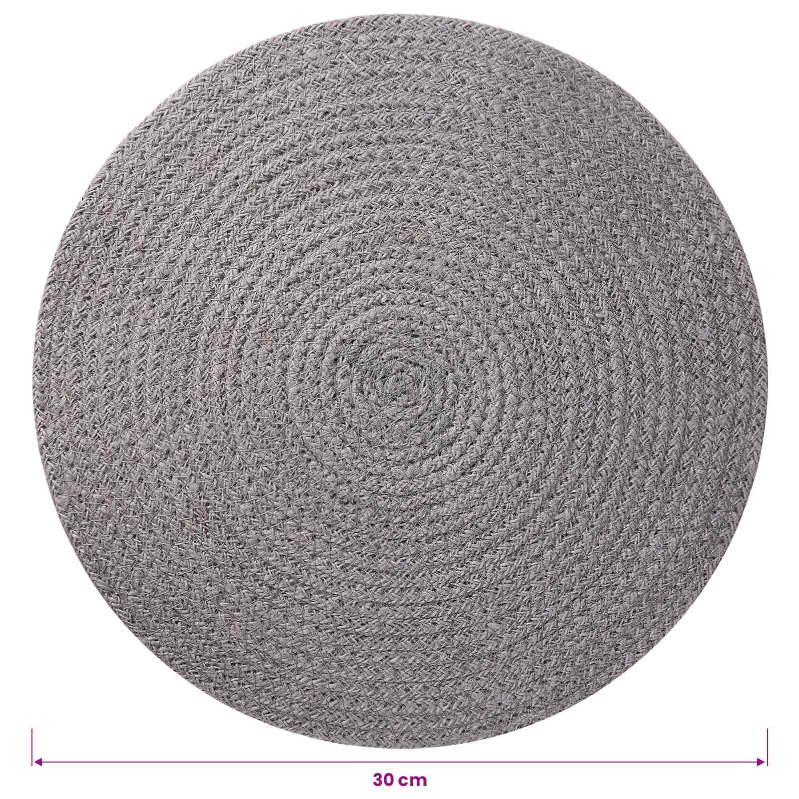 Jute placematten 6 pcs Grijs Ø 30 cm 100% Tossa Jute image 5