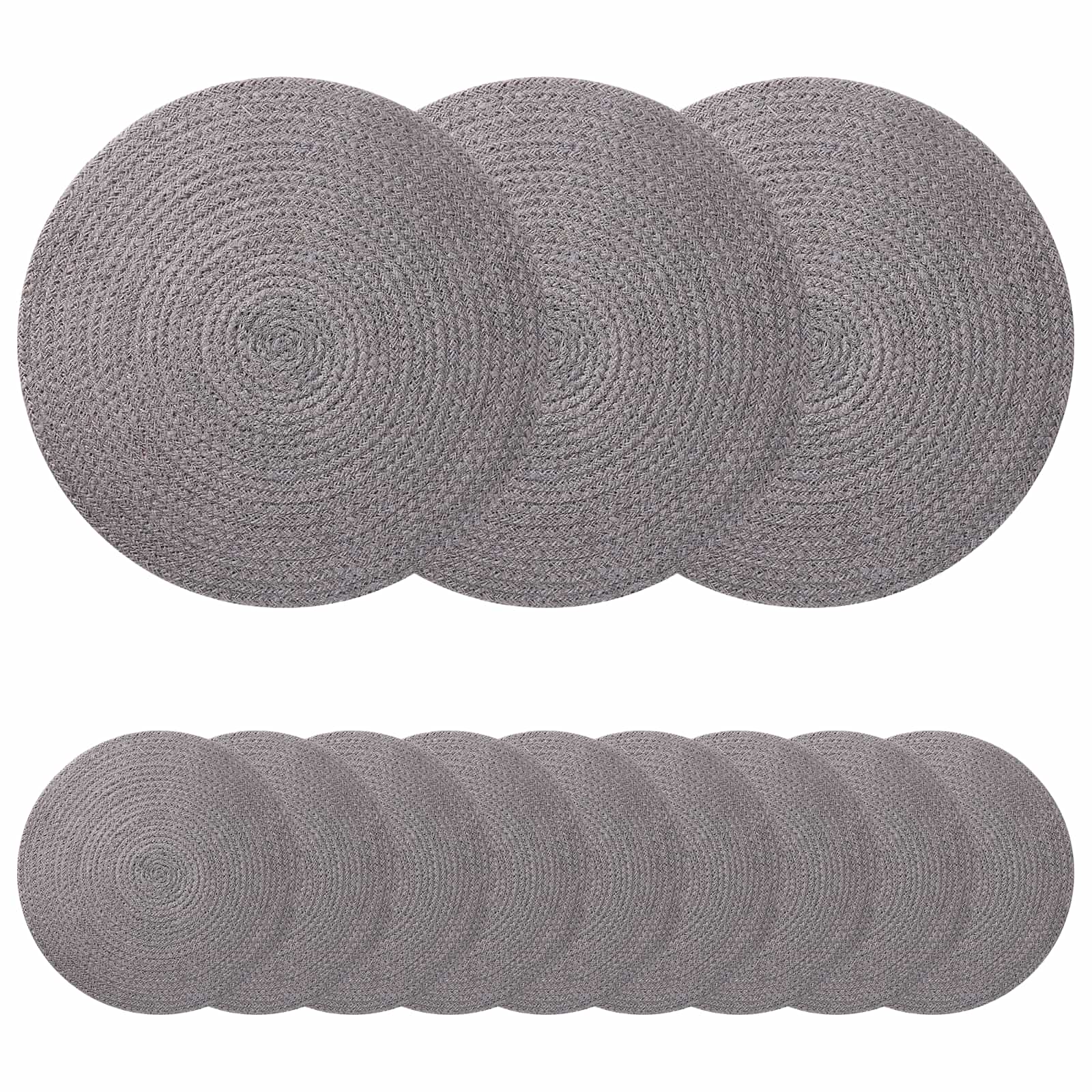 Jute placematten 12 pcs Grijs Ø 30 cm 100% Tossa Jute image 1