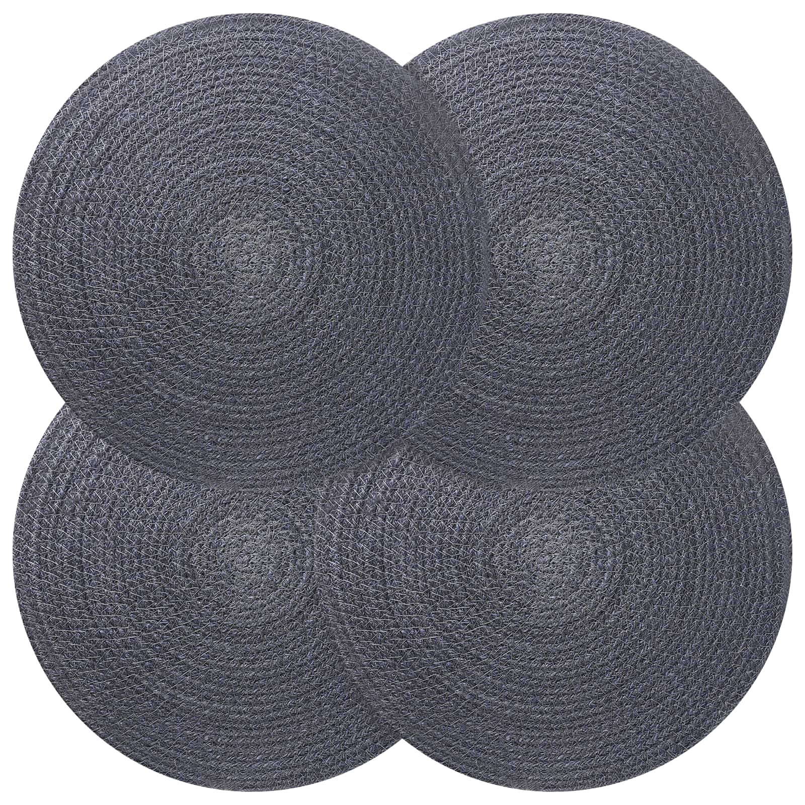 vidaXL Placemeti din iută 4 pcs Gri închis Ø 30 cm 100% iută Tossa