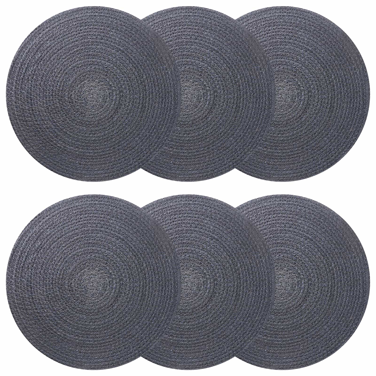 vidaXL Placemeti din iută 6 pcs Gri închis Ø 30 cm 100% iută Tossa