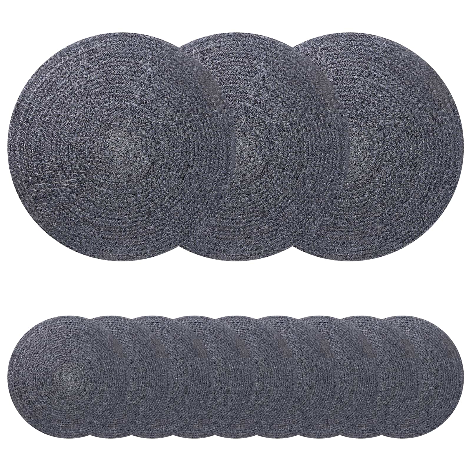 Jute placematten 12 pcs Donkergrijs Ø 30 cm 100% Tossa Jute image 1