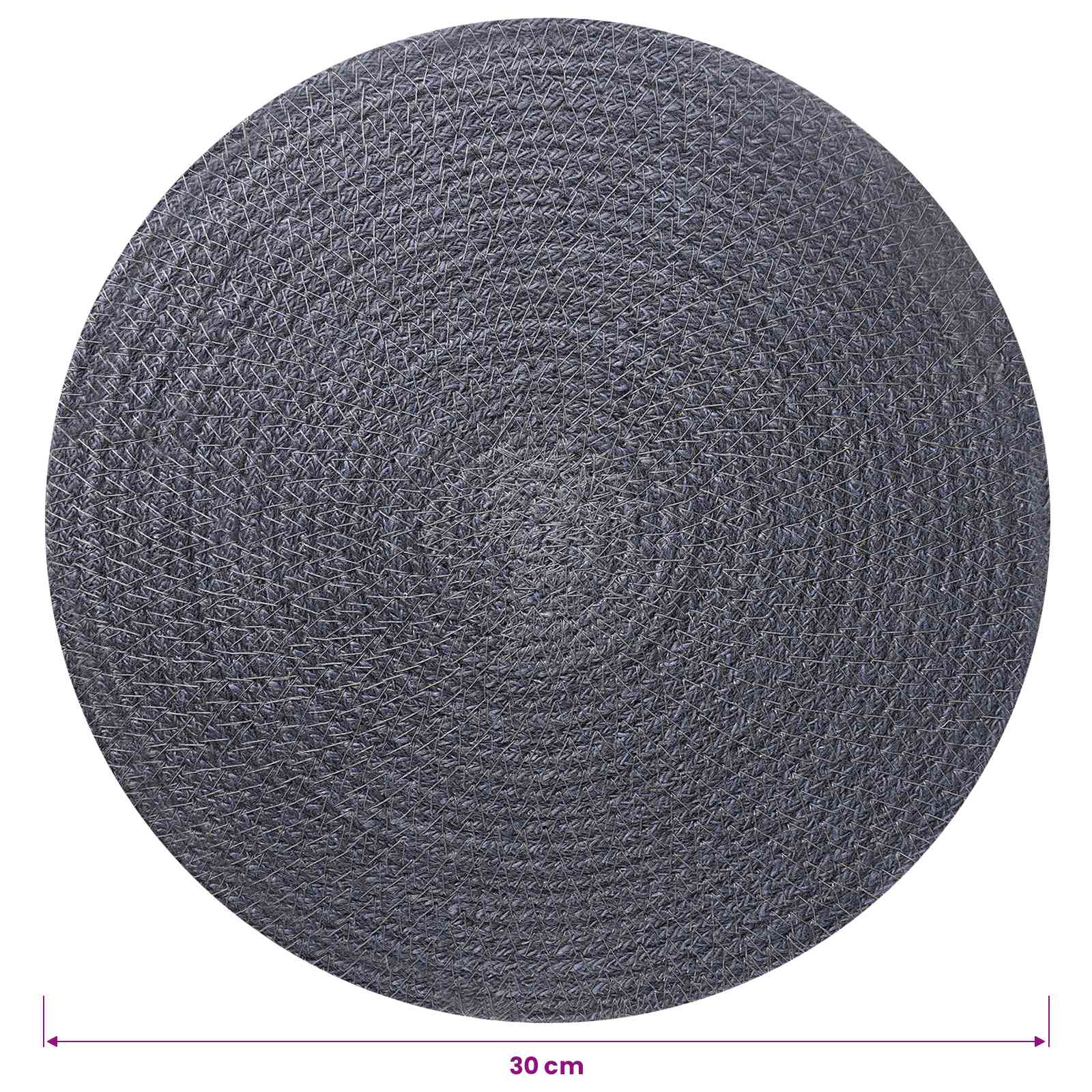 Jute placematten 12 pcs Donkergrijs Ø 30 cm 100% Tossa Jute image 5