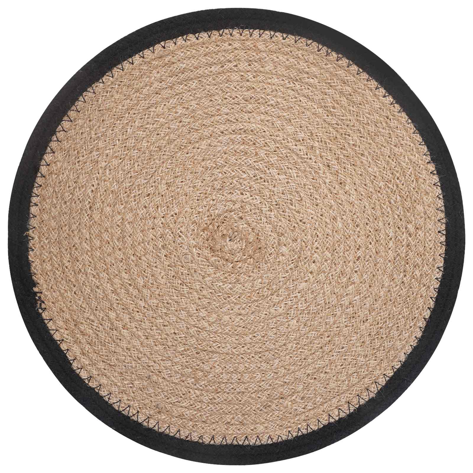 Jute placematten 6 pcs Naturel en Zwart Ø 30 cm 100% Tossa Jute image 2
