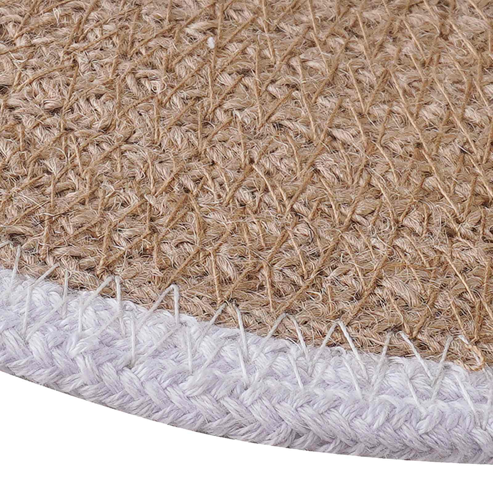 Jute placematten 4 pcs Natuurlijk en Wit Ø 30 cm image 3