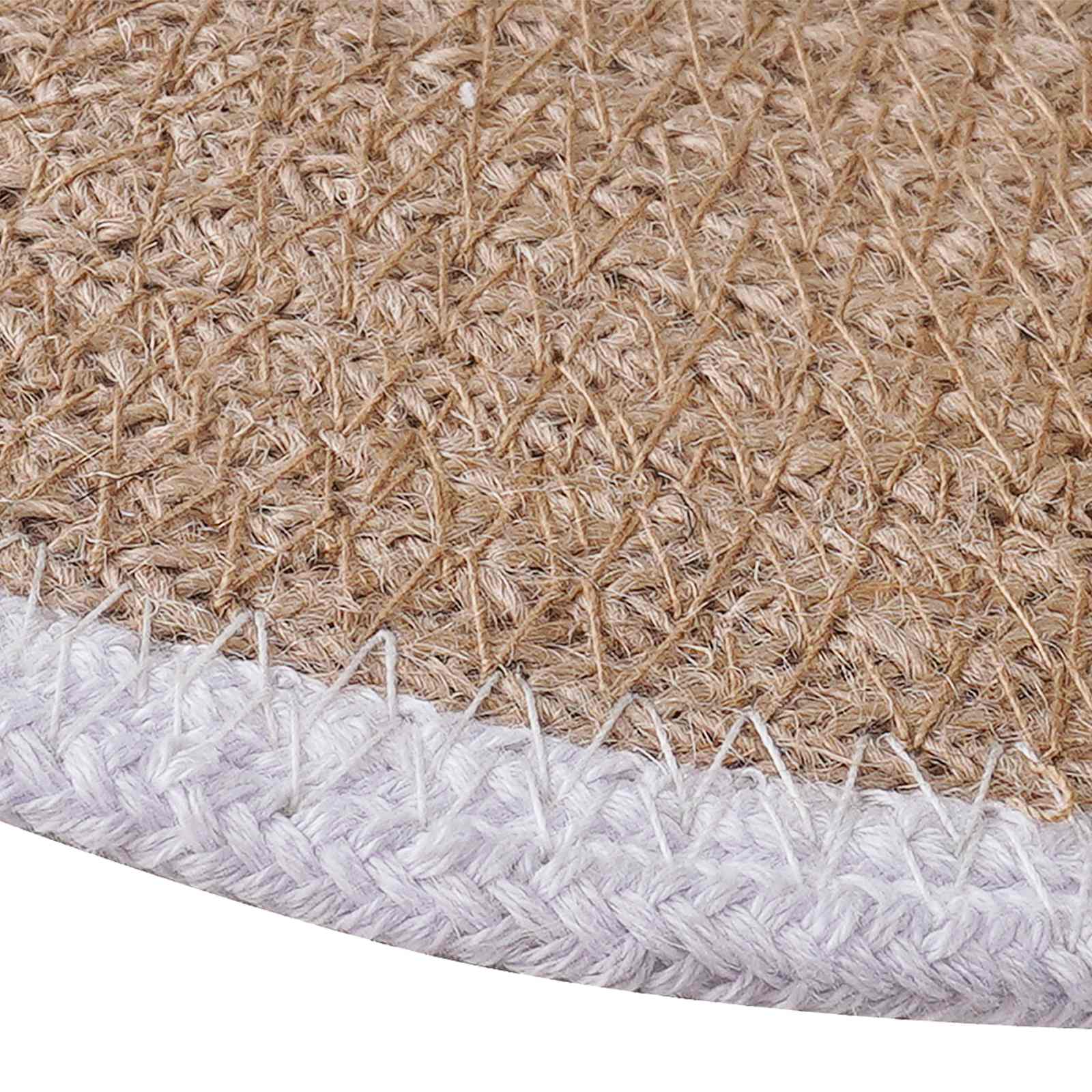 Jute placematten 12 pcs Natuurlijk en Wit Ø 30 cm image 3