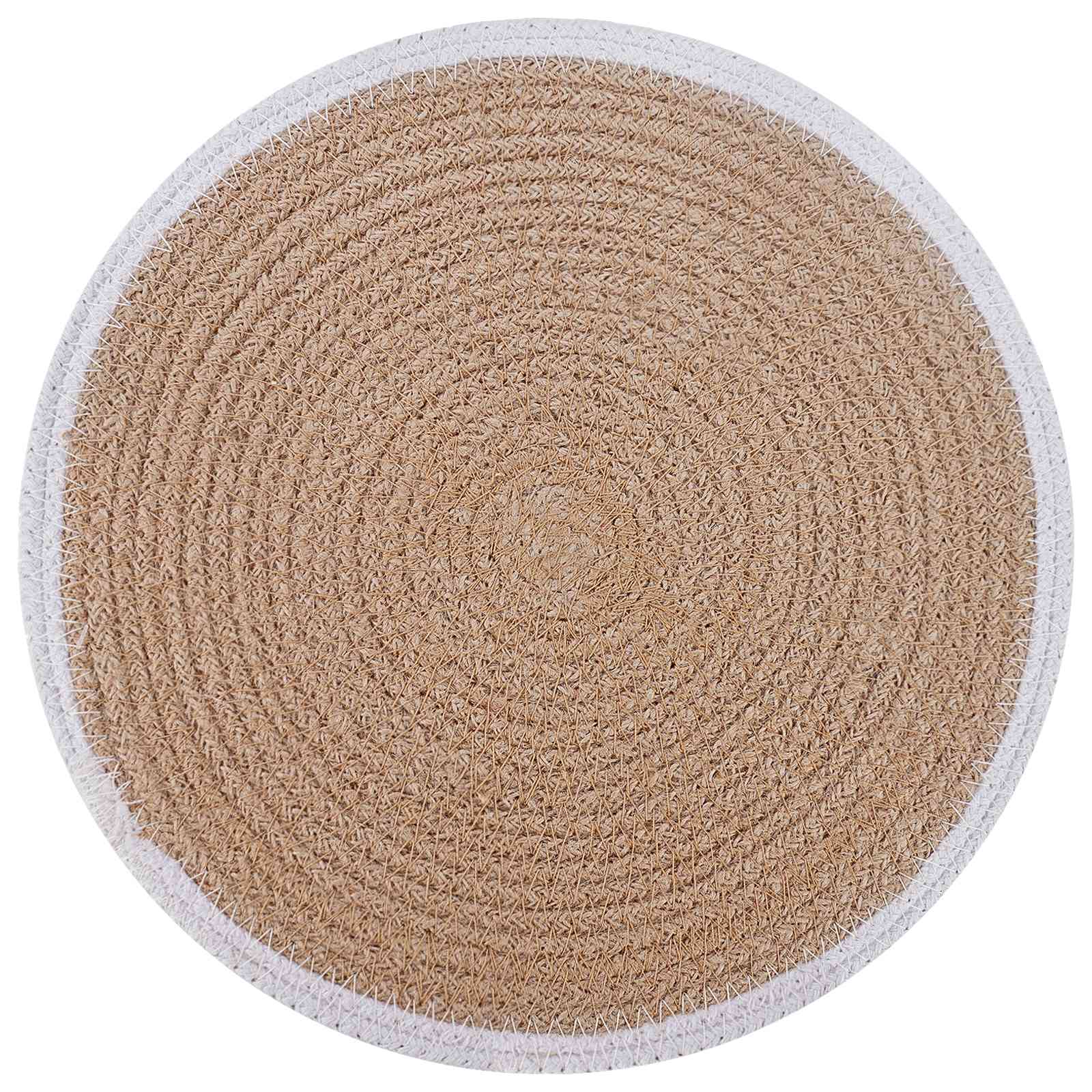Jute placematten 12 pcs Natuurlijk en Wit Ø 30 cm image 2