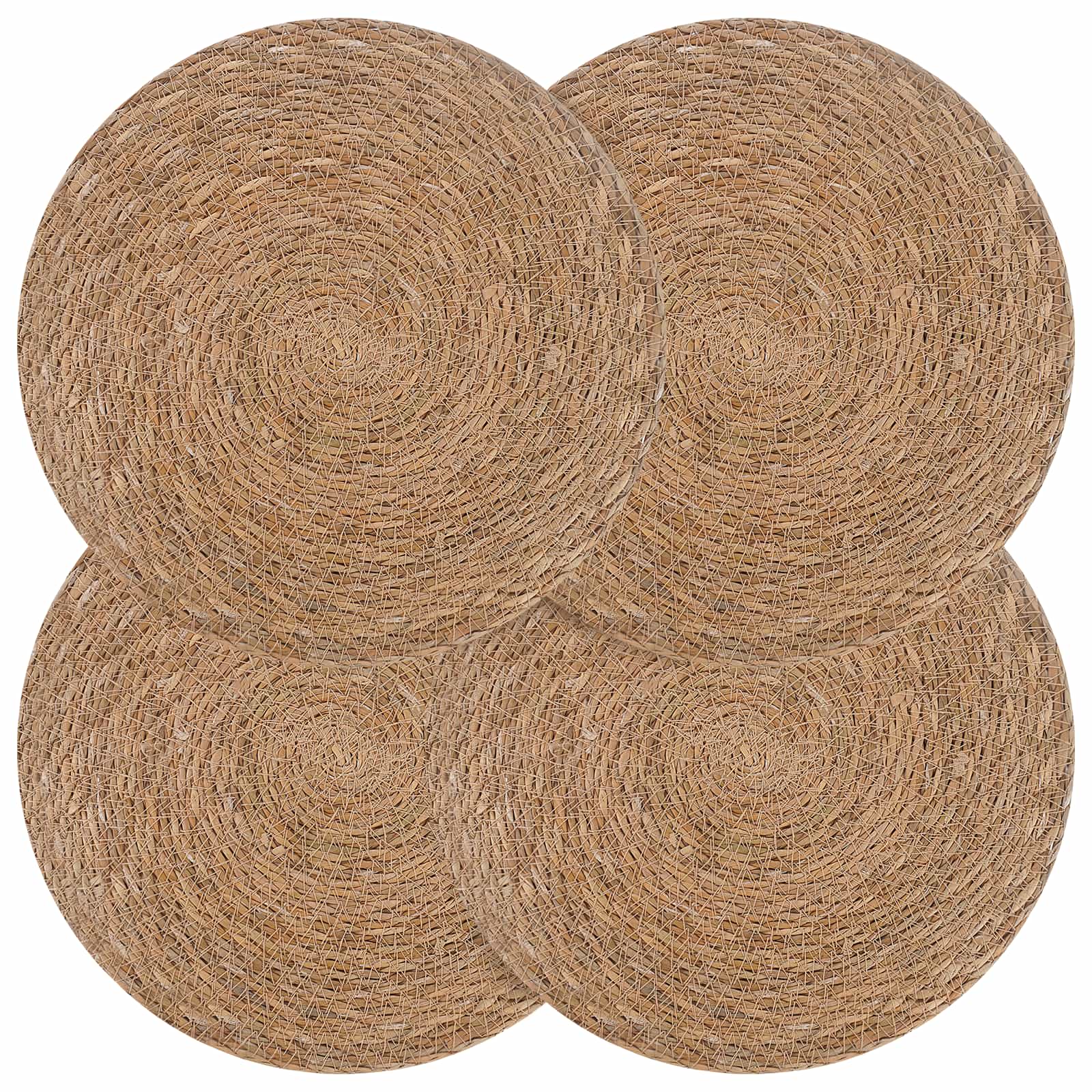 vidaXL Plăci de iarbă de mare 4 pcs natural Ø 30 cm 100% Iarbă de mare