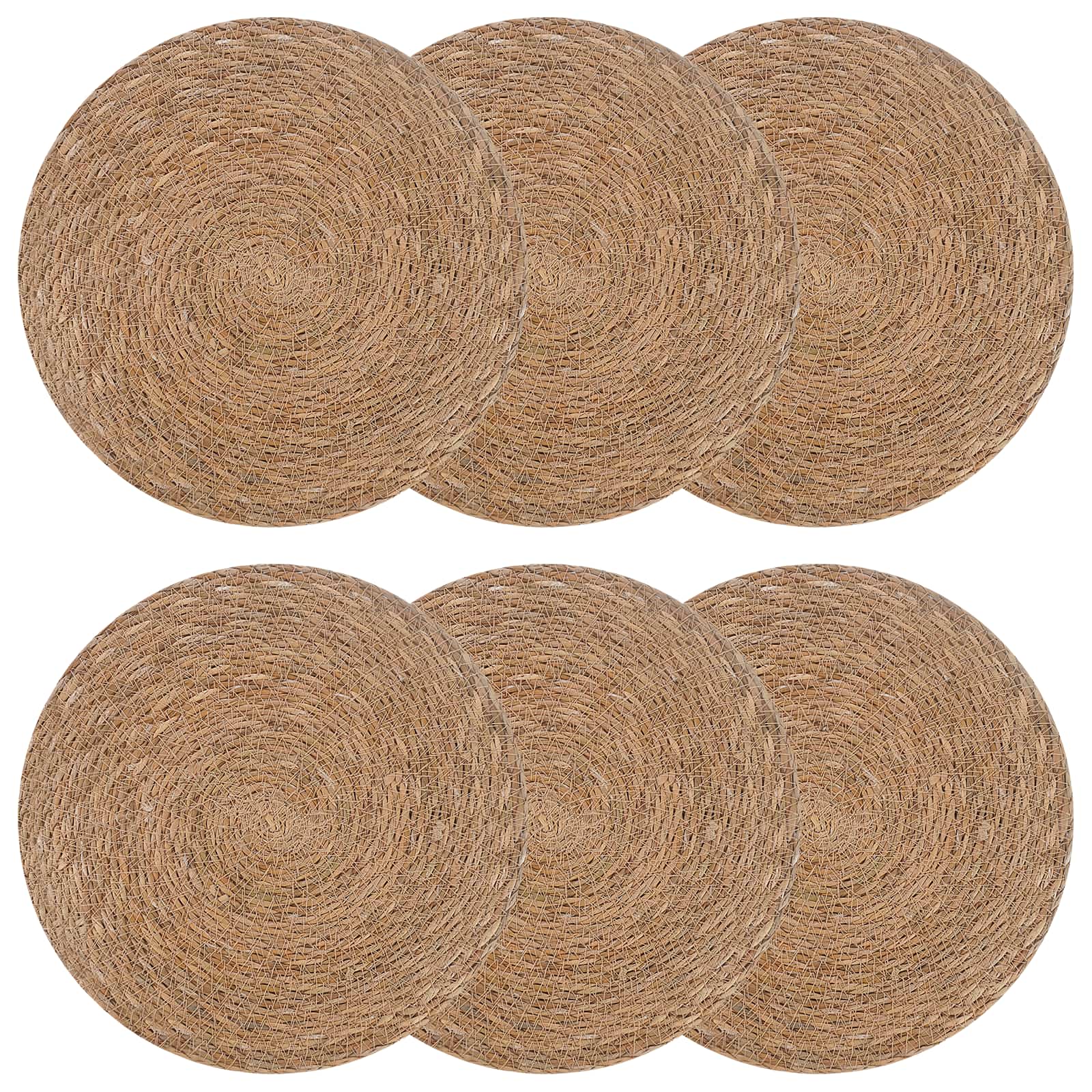 Zeegroene placemats 6 pcs Naturel Ø 30 cm 100% Zeegras image 1