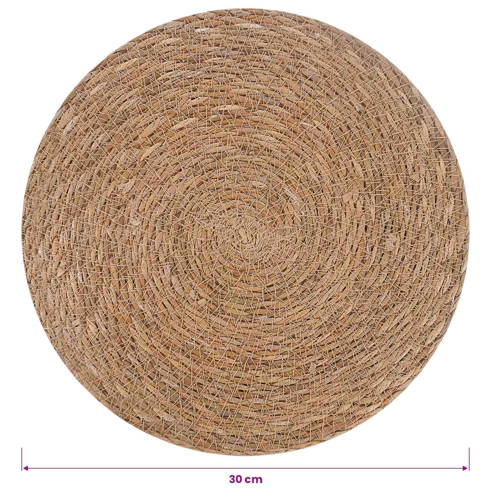 Zeegroene placemats 6 pcs Naturel Ø 30 cm 100% Zeegras image 5