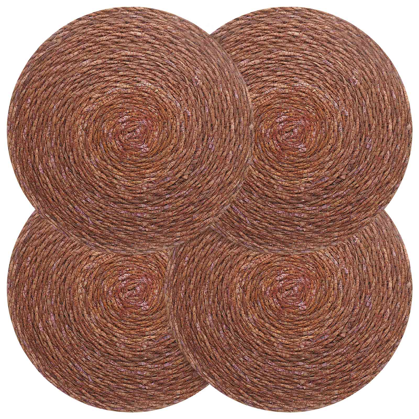Zeegroene placemats 4 pcs Bruin Ø 30 cm 100% Zeegras image 1