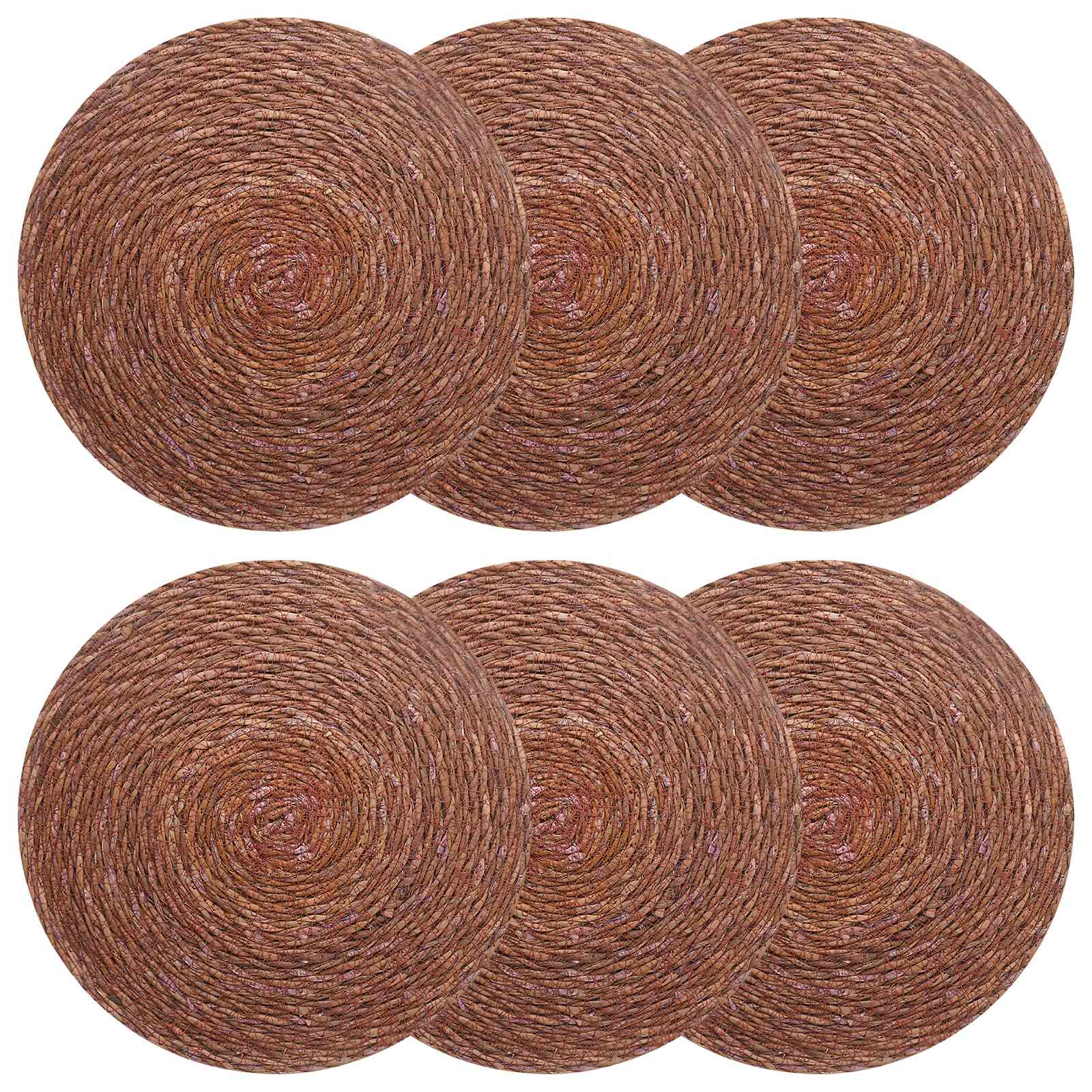 vidaXL Plăci de iarbă de mare 6 pcs Maro Ø 30 cm 100% Iarbă de mare