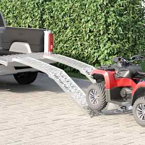 Zložljiva motorna rampo 340 kg na rampo 2 pcs srebrna Aluminij