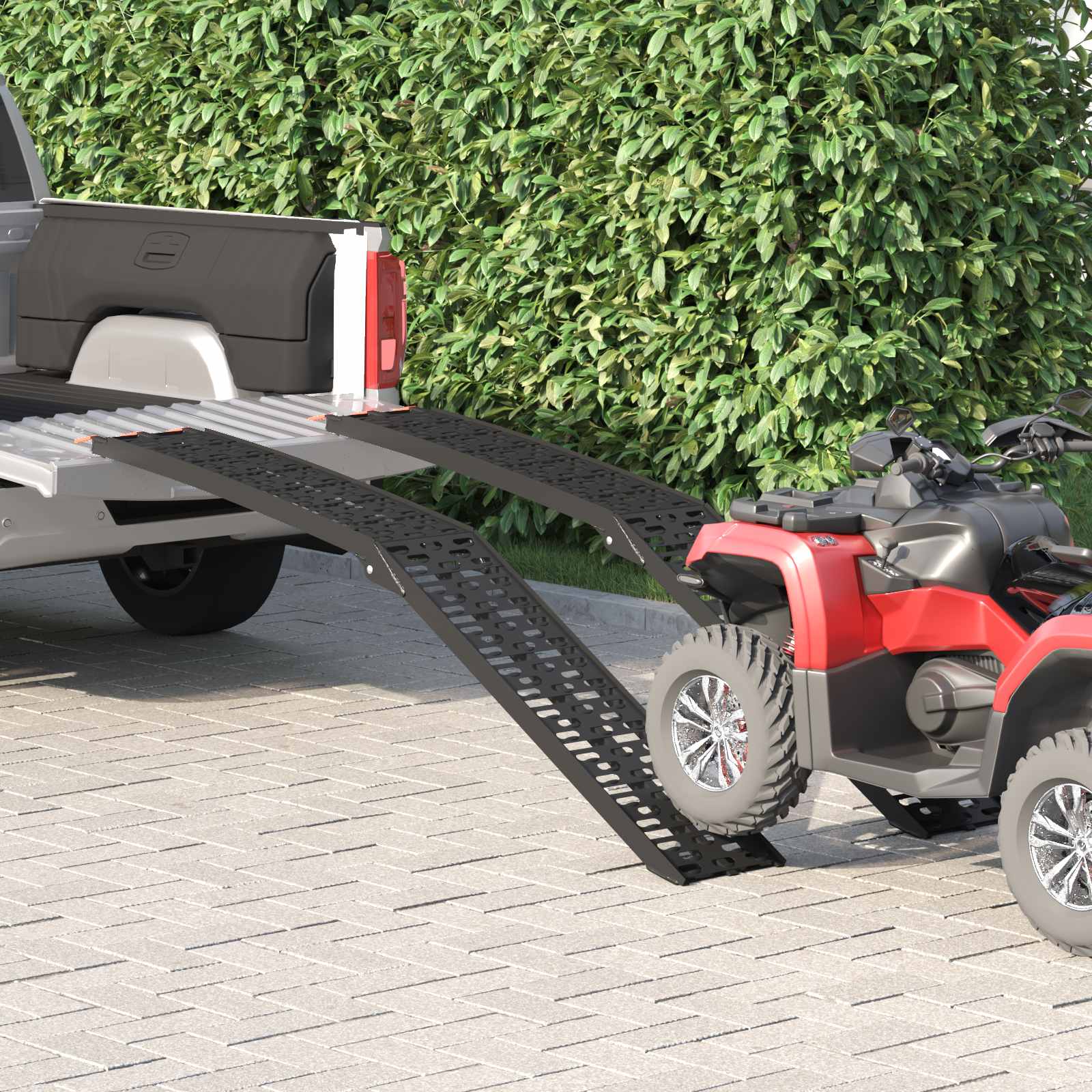 vidaXL Laderampe 2 pcs Schwarz 222 x 28 x 5 cm Aluminium