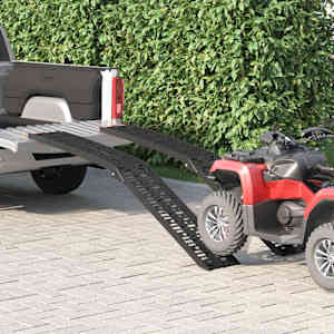 Zložljiva motorna rampo 340 kg na rampo 2 pcs Črna Aluminij