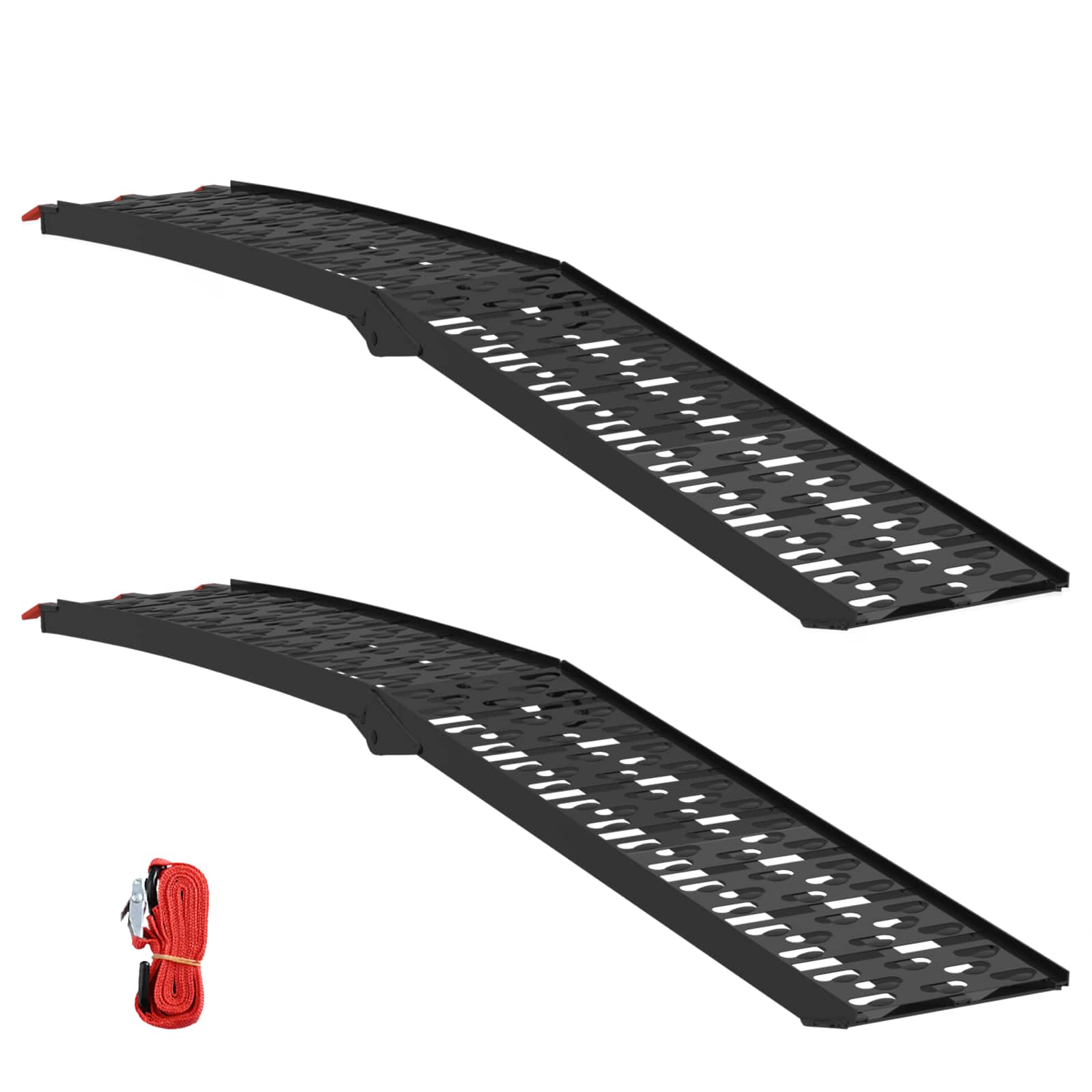 Thumbnail - vidaXL Motorradrampe 680 kg 2 pcs Schwarz 222 x 28 x 5 cm Aluminium