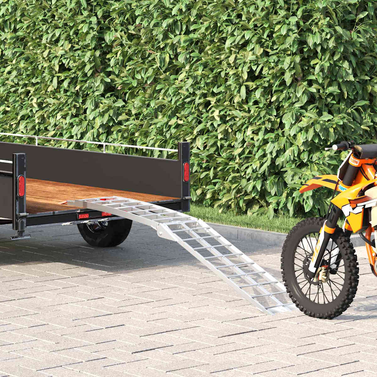 Motorcykelrampe Sølv 340 kg per stykke Aluminium