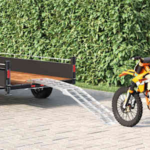 Ramp za motociklete srebrna 180 x 28 x 5 cm Aluminij