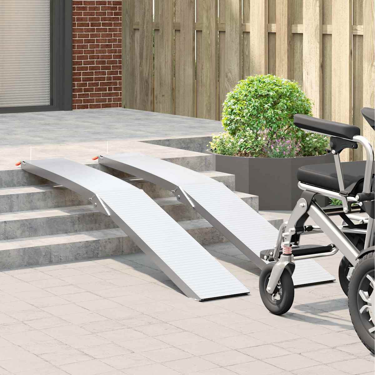 Motorcykelrampe 680 kg 2 stk. Sølv 680 kg Aluminium - Billede 3