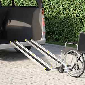 Ramp za invalidski voziček 270 kg 2 pcs Črna 152 x 19 x 5,5 cm