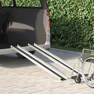 Ramp za invalidski voziček 270 kg 2 pcs Črna 183 x 19 x 5,6 cm