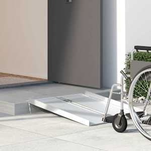 Ramp za invalidski voziček 270 kg srebrna 92 x 73 x 5 cm