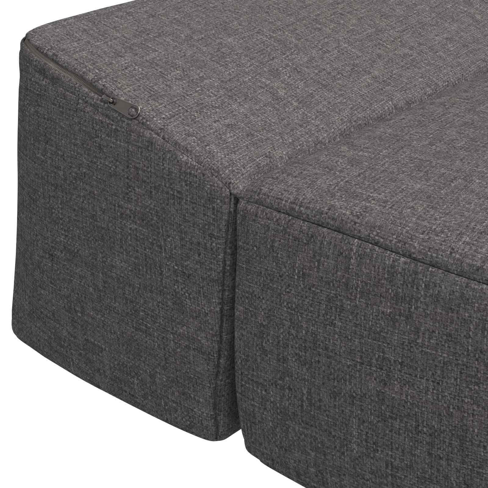 Skládací pohovka postel Světle šedá 70 x 60 x 63 cm Textil - obrázek 6