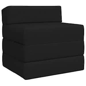 vidaXL Kokkupandav diivanvoodi Must 200 x 70 x 15 cm kangas