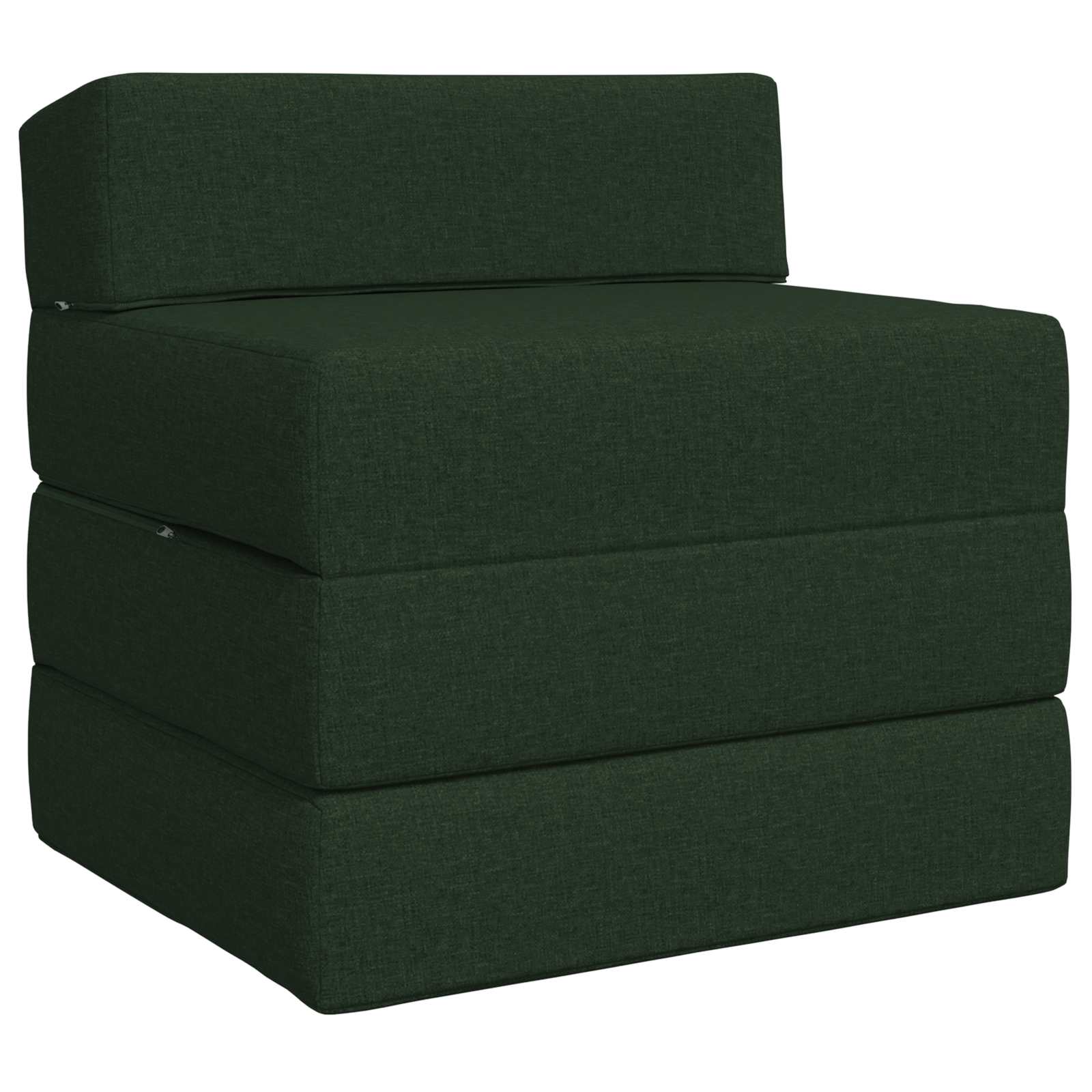 Skládací pohovka postel Tmavě zelená 200 x 70 x 15 cm Textil - obrázek 2