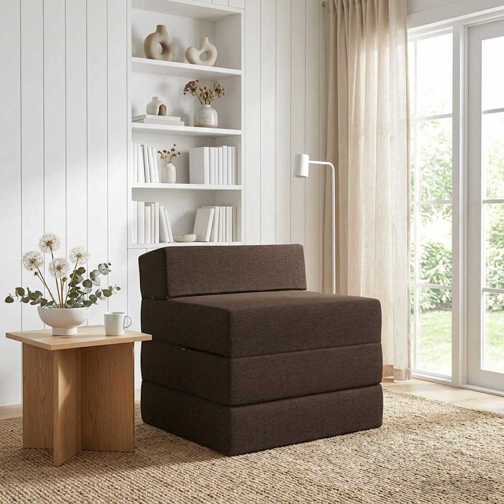 Skládací pohovka postel Taupe 200 x 70 x 10 cm Textil
