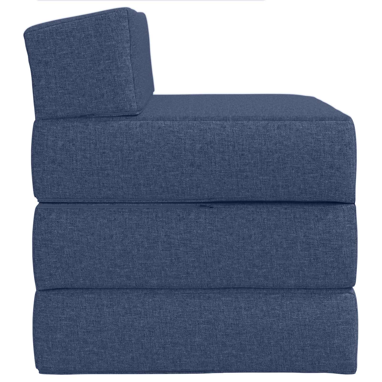 Skládací pohovka postel Modrá 200 x 70 x 15 cm Textil - obrázek 4