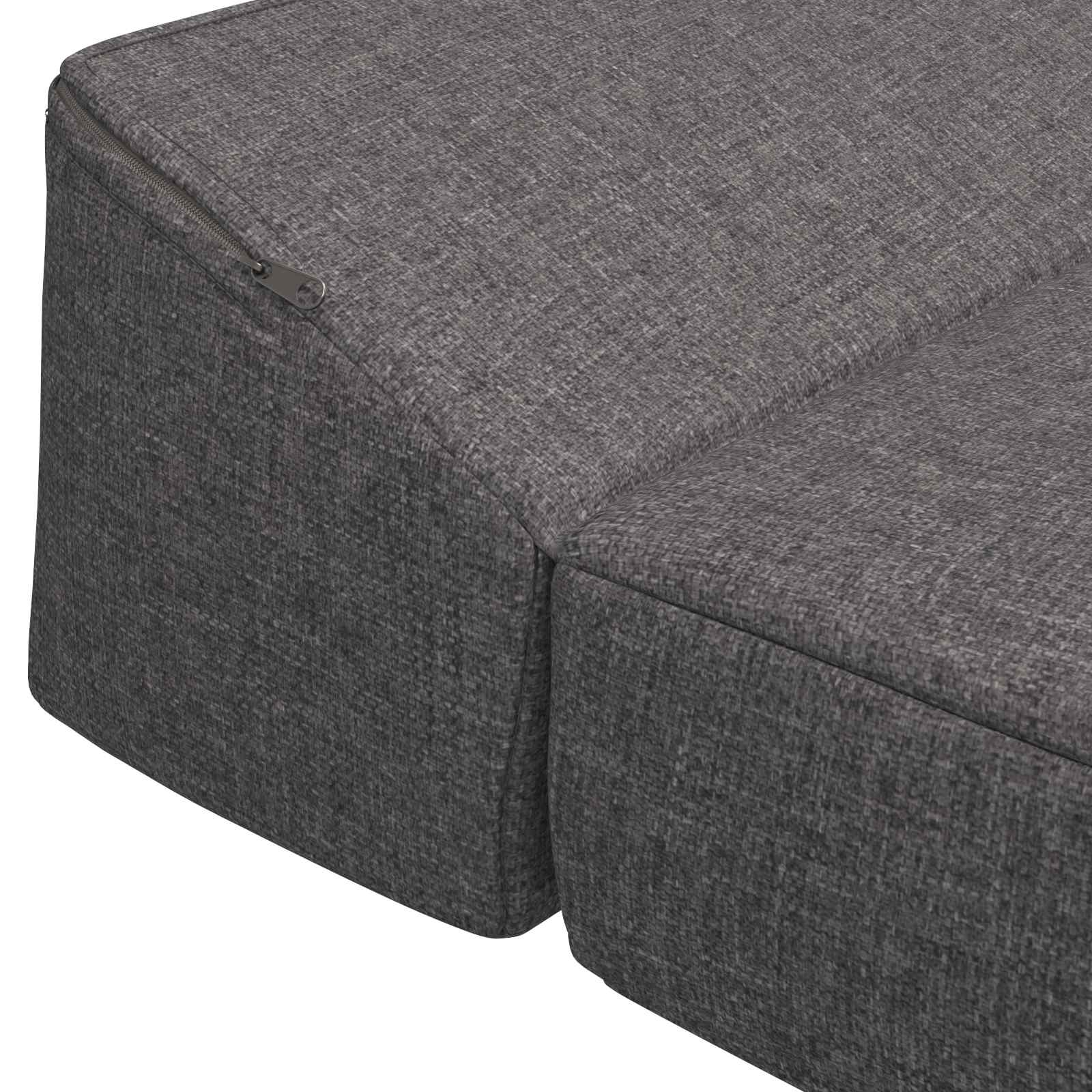 Skládací pohovka postel Světle šedá 200 x 70 x 10 cm Textil - obrázek 6
