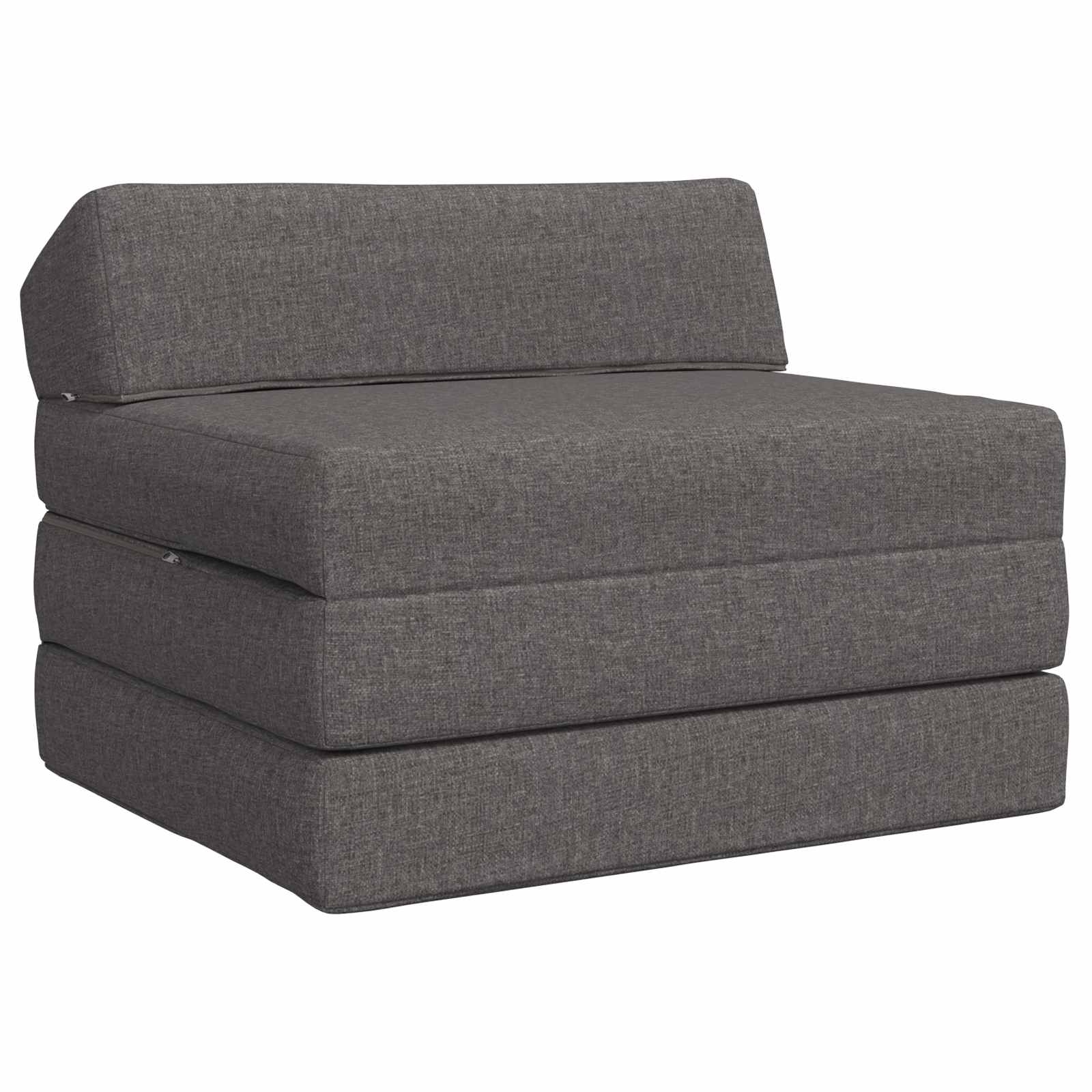 Skládací pohovka postel Světle šedá 200 x 70 x 10 cm Textil - obrázek 2
