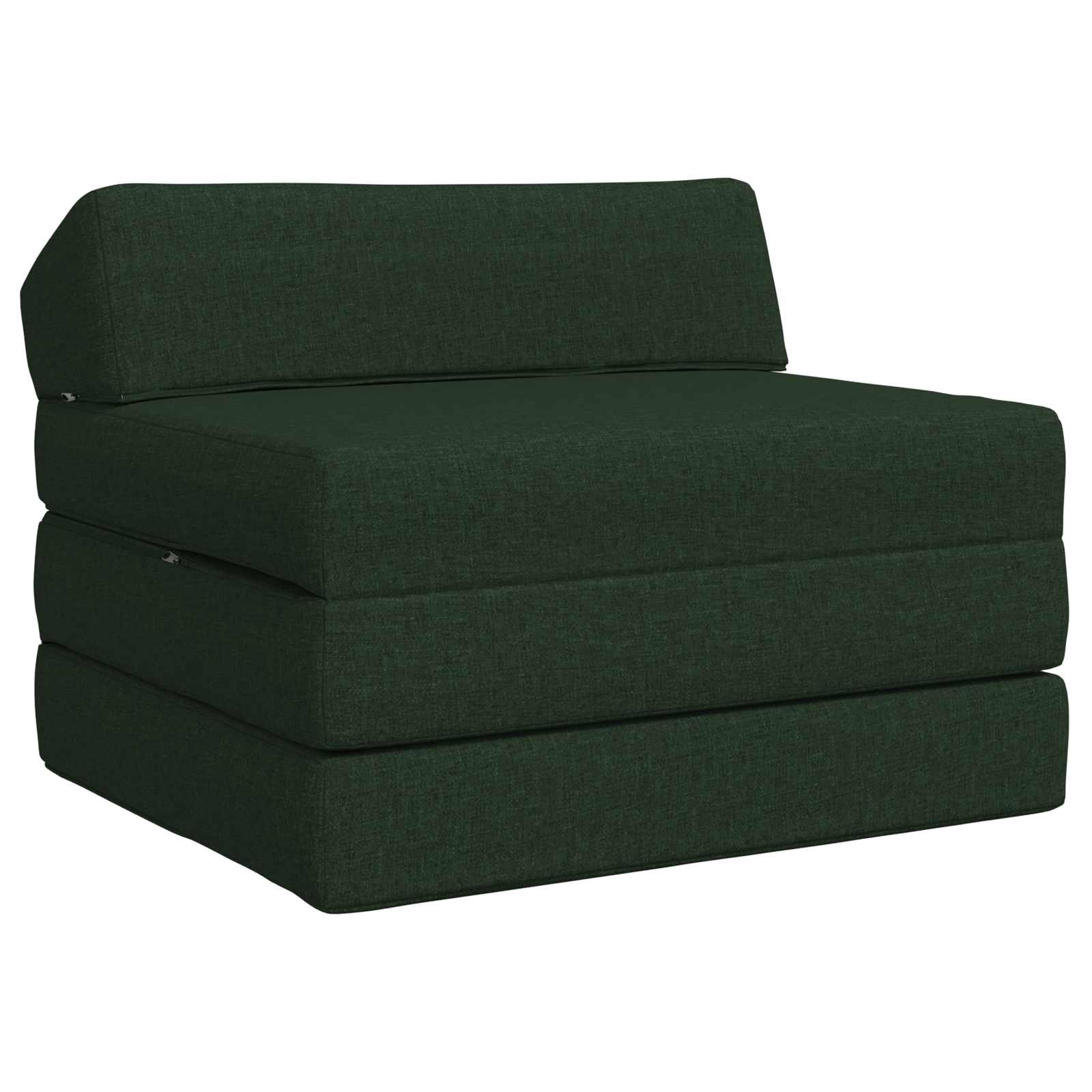 Skládací pohovka postel Tmavě zelená 200 x 70 x 10 cm Textil - obrázek 2