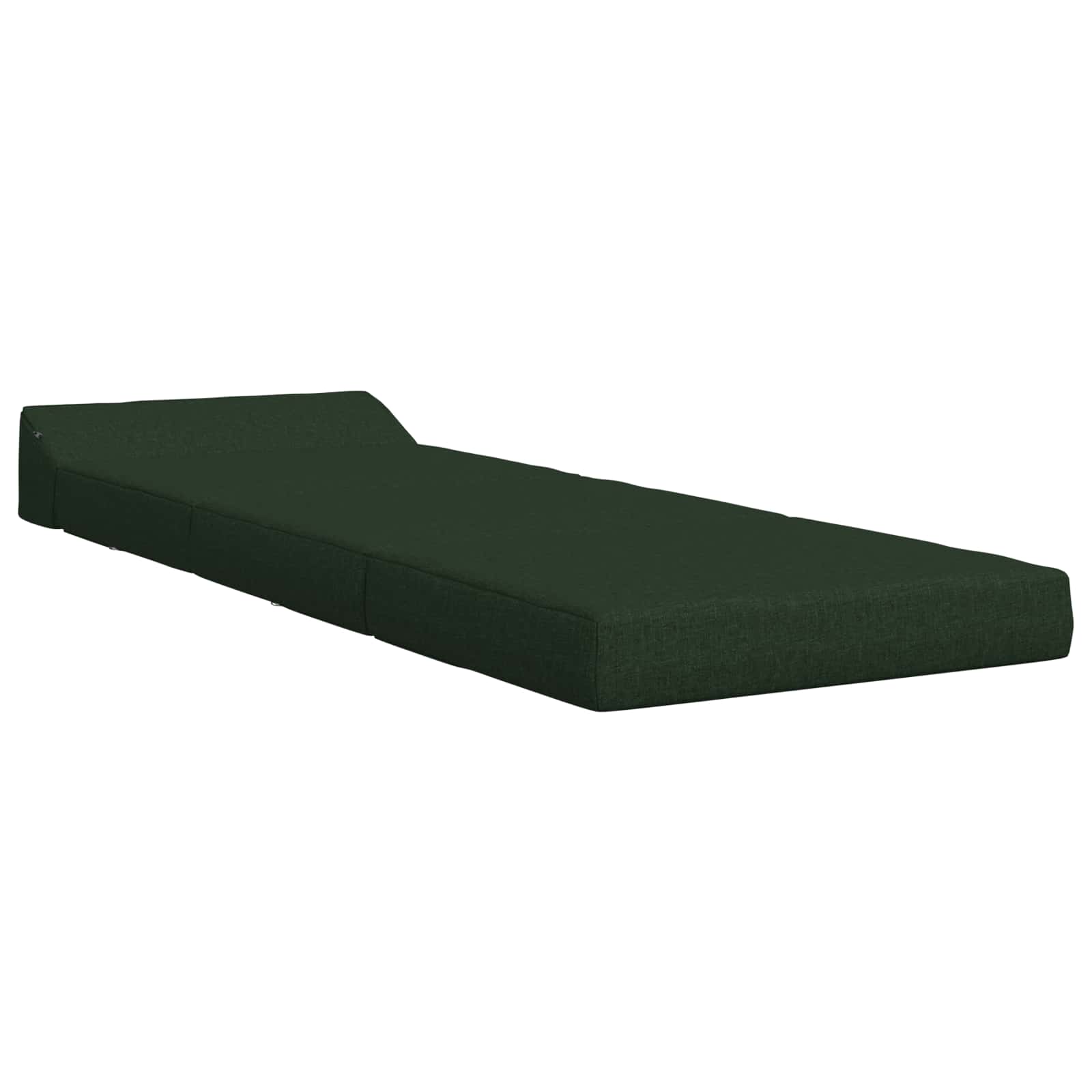 Skládací pohovka postel Tmavě zelená 200 x 70 x 10 cm Textil - obrázek 3
