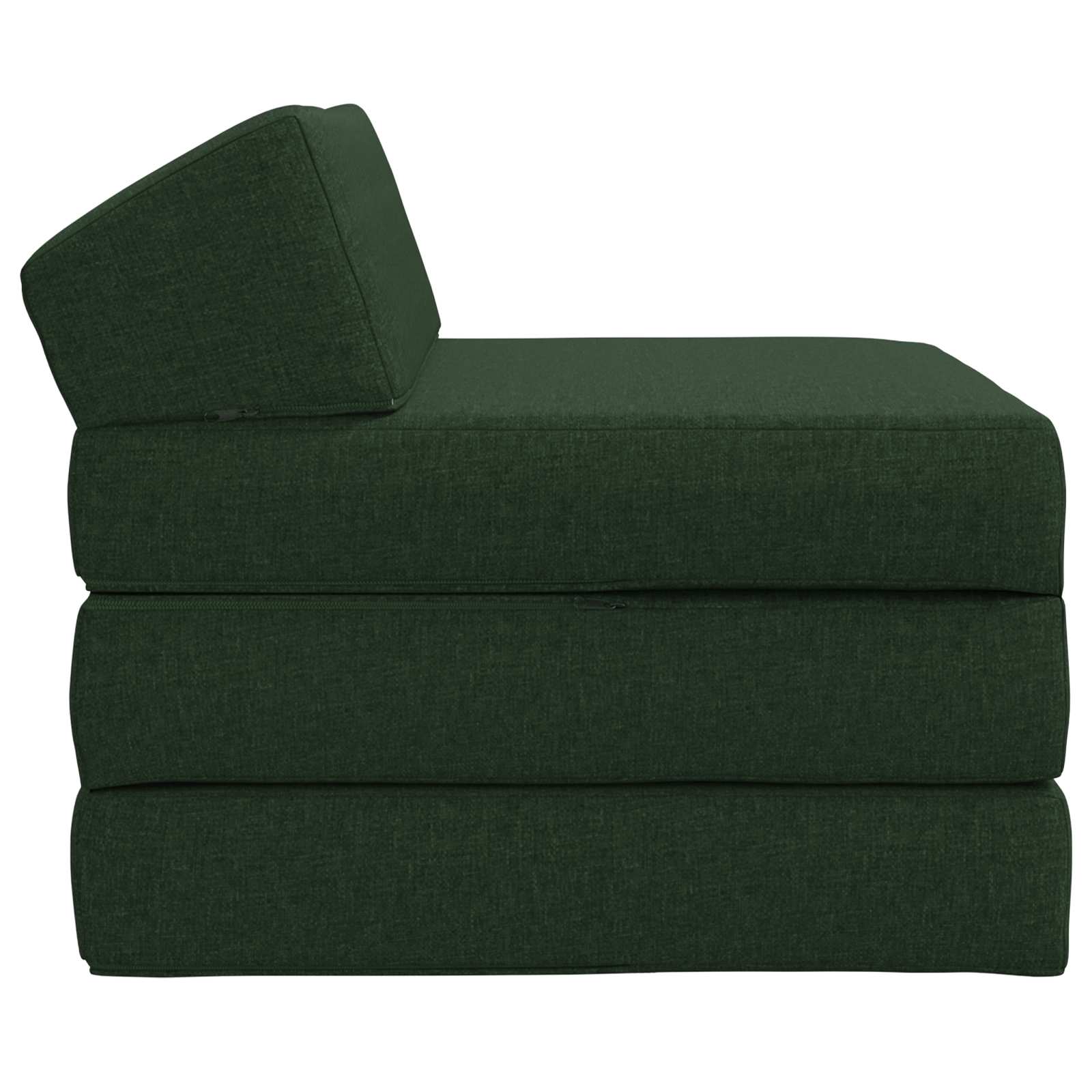 Skládací pohovka postel Tmavě zelená 200 x 70 x 10 cm Textil - obrázek 4